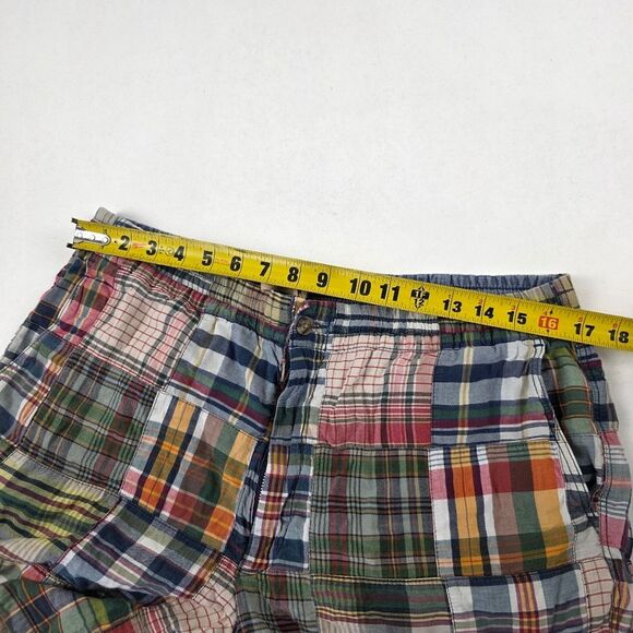 Polo Ralph Lauren Patchwork Madras Shorts 6" Mens‎ Size Large Drawstring - Picture 6 of 8
